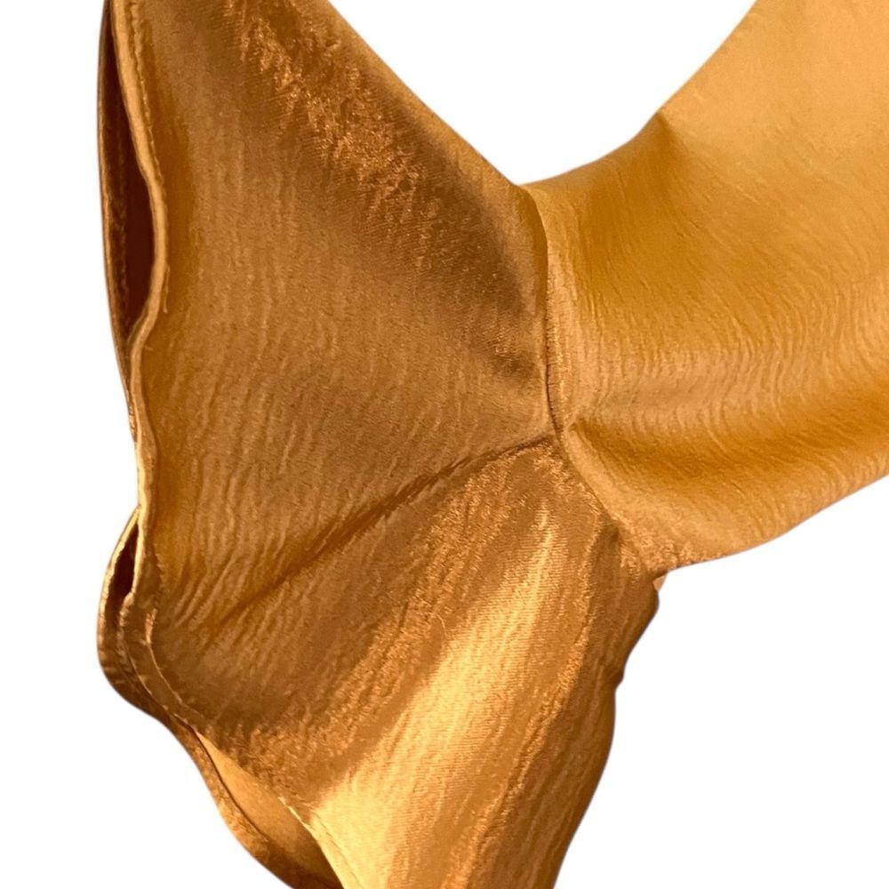 Wrap High-Low Ruffle Dress in Mustard - Picture 10 of 13